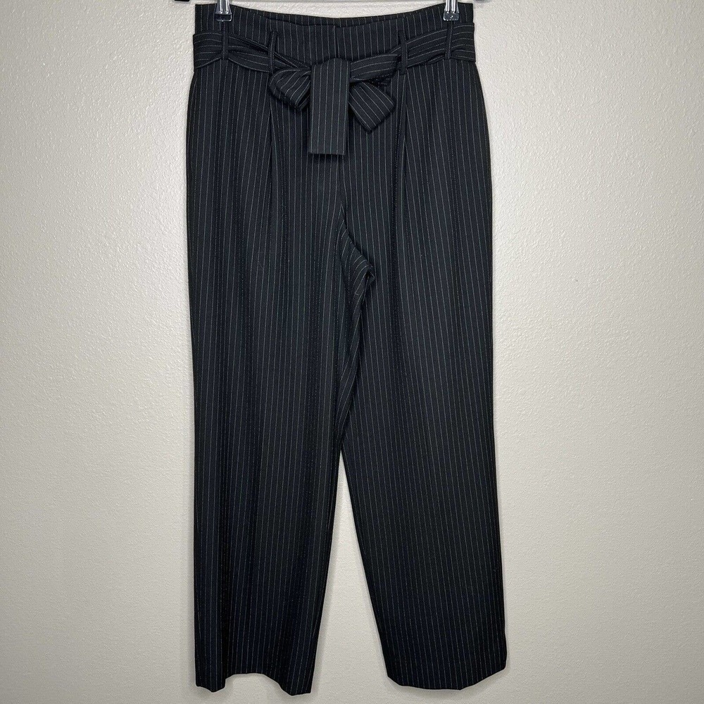 Antonio Melani Women' Black Pinstripe High Rise Stretch Dress Pants Size 6